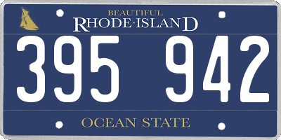 RI license plate 395942