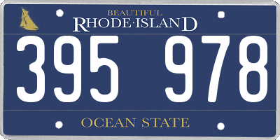 RI license plate 395978