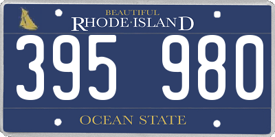 RI license plate 395980