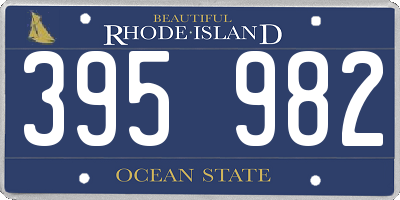 RI license plate 395982