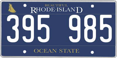 RI license plate 395985