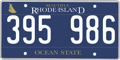 RI license plate 395986