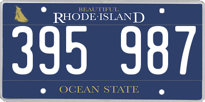 RI license plate 395987
