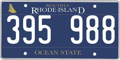 RI license plate 395988