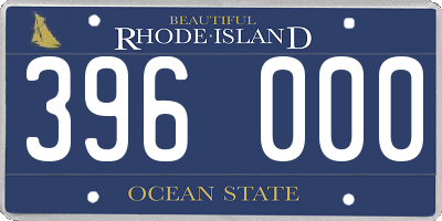 RI license plate 396000