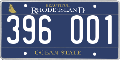RI license plate 396001