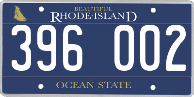 RI license plate 396002
