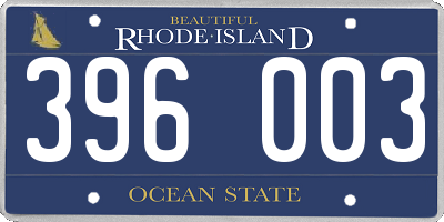 RI license plate 396003