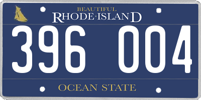 RI license plate 396004