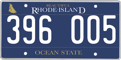 RI license plate 396005