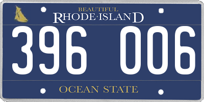 RI license plate 396006