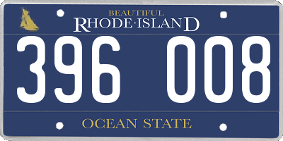 RI license plate 396008
