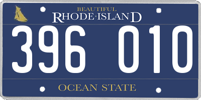 RI license plate 396010