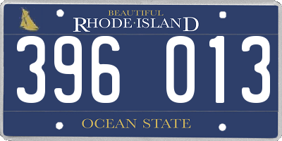 RI license plate 396013
