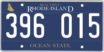 RI license plate 396015