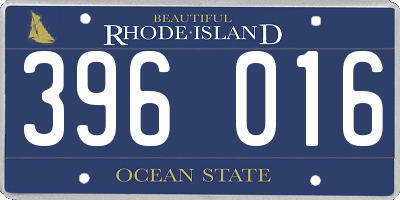 RI license plate 396016