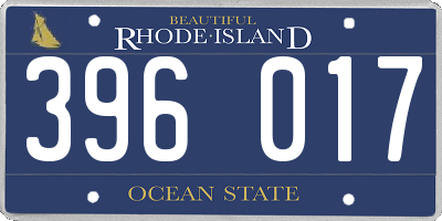 RI license plate 396017
