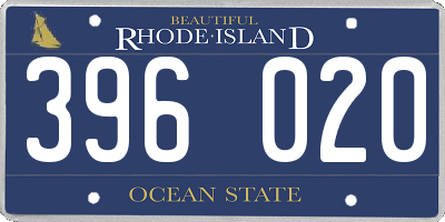 RI license plate 396020