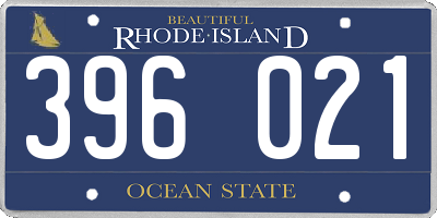 RI license plate 396021