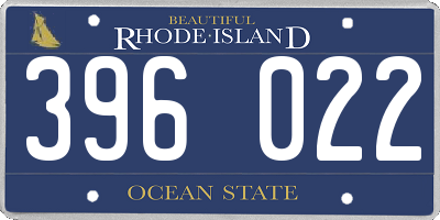 RI license plate 396022