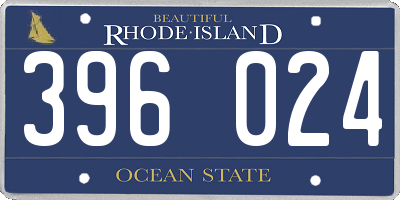 RI license plate 396024