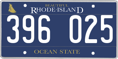 RI license plate 396025