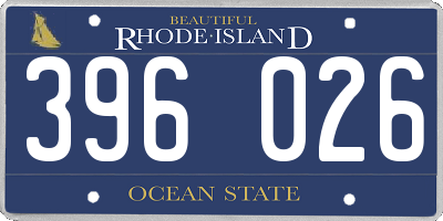 RI license plate 396026