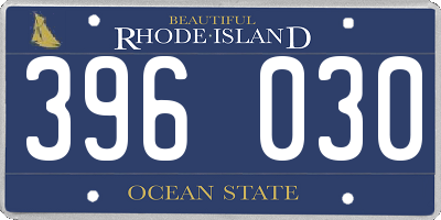 RI license plate 396030