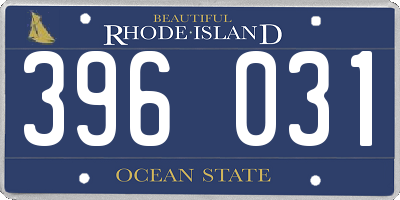 RI license plate 396031