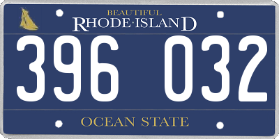 RI license plate 396032
