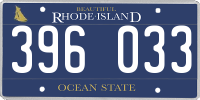 RI license plate 396033