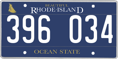 RI license plate 396034