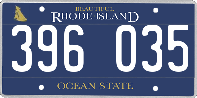 RI license plate 396035