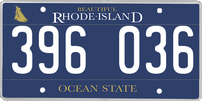 RI license plate 396036