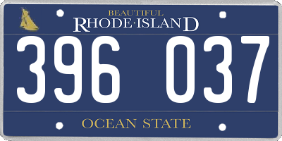 RI license plate 396037