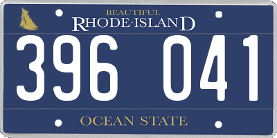 RI license plate 396041