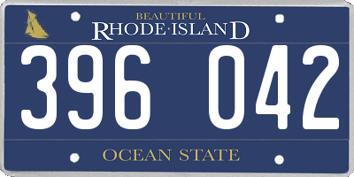 RI license plate 396042