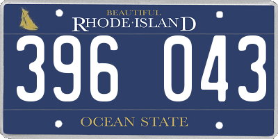 RI license plate 396043