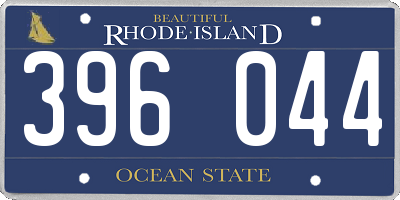 RI license plate 396044