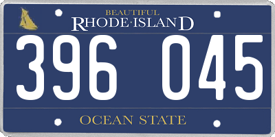 RI license plate 396045