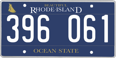 RI license plate 396061