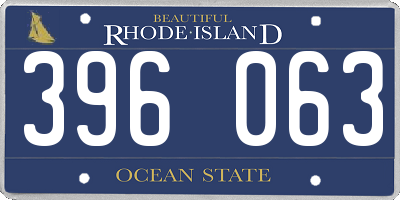 RI license plate 396063