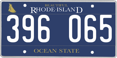 RI license plate 396065