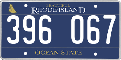 RI license plate 396067