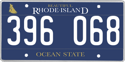 RI license plate 396068