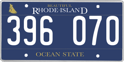 RI license plate 396070