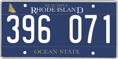 RI license plate 396071