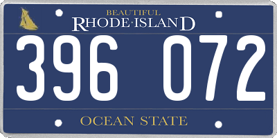 RI license plate 396072