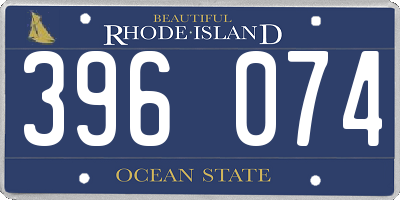 RI license plate 396074