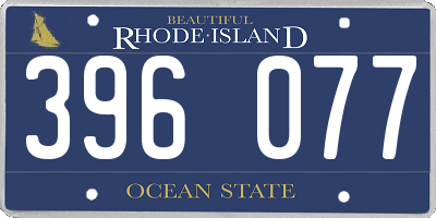 RI license plate 396077